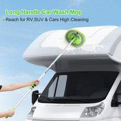 Wontolf assembled long-handle brush reaching car roof with secure grip