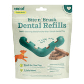 WOOF empaque frontal de recambios Bite n' Brush muestra 18 unidades y atractivo visual