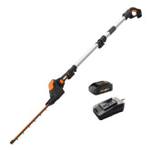 WORX WG252 vista frontal con pértiga mostrando alcance y control