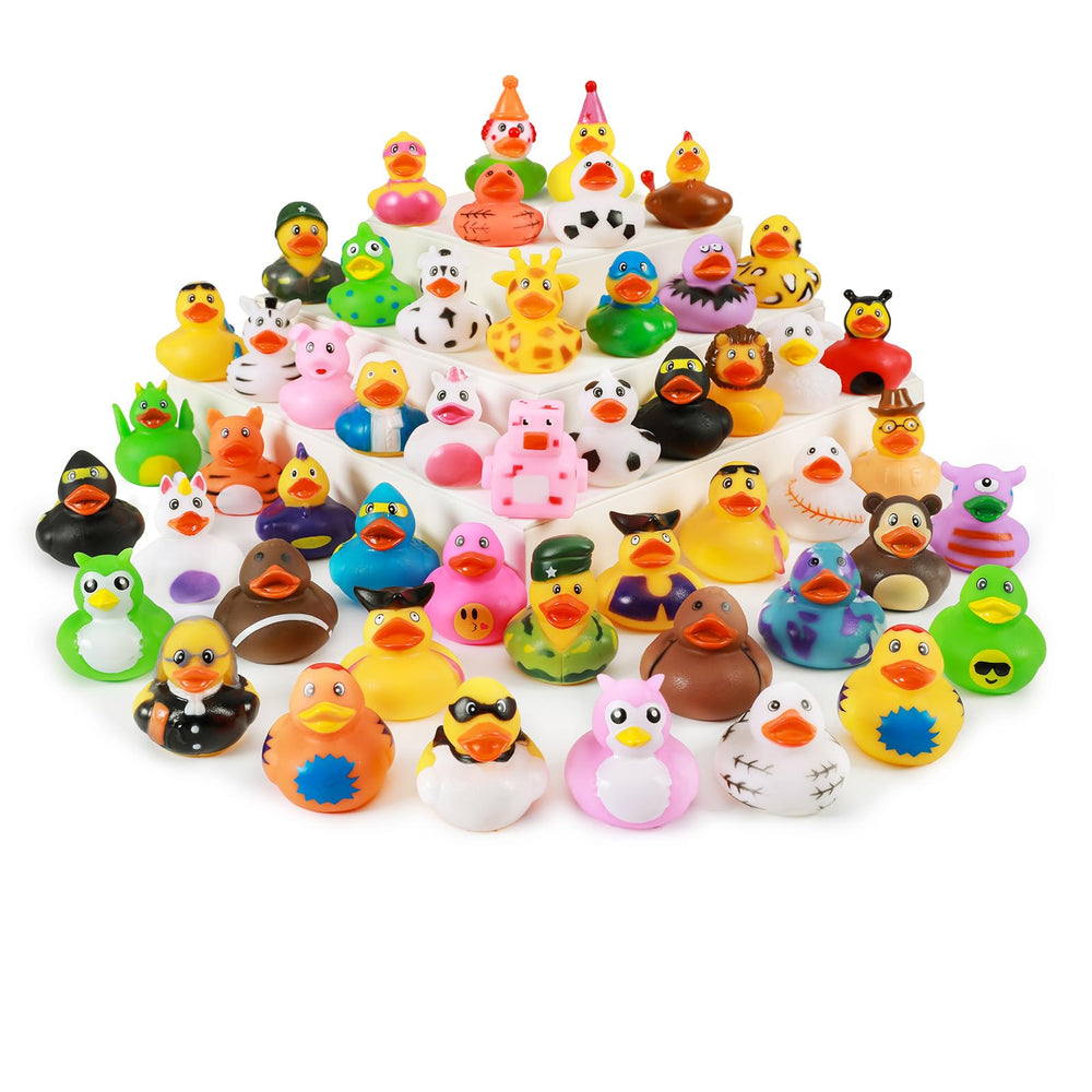 WQTHE paquete frontal con 30 patitos mostrando variedad y diversión