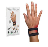 WristWidget front packaging showing brace and benefits brand support