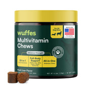 Wuffes frente del empaque mostrando 30 ct y beneficios visibles