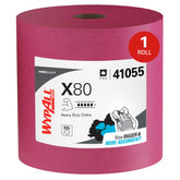 Wypall PowerClean X80 jumbo roll front label showing product benefits