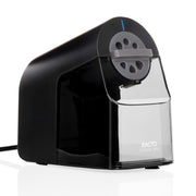 X-Acto front view of black School Pro sharpener showing durable housing and six-size dial benefit: reliability