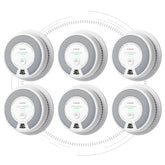 x-sense front view of SC06-W six-pack showing clean design and easy installation benefit