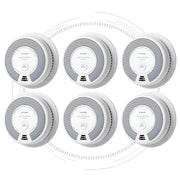 x-sense front view of SC06-W six-pack showing clean design and easy installation benefit