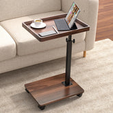 XNSDXV mesa C frontal mostrando acabado Walnut Brown y estabilidad