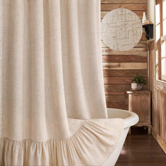XOGUIBO cortina frontal beige mostrando estilo farmhouse y calidez