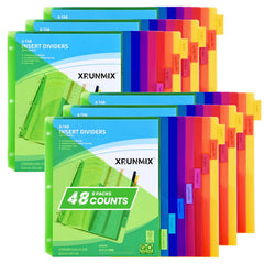 XRUNMIX front packaging showing 8-tab dividers and included pockets for neat storage
