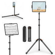 XXZU front view of floor stand showing full tripod and clamp for stable setup