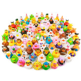XY-WQ front packaging showing assorted 100-pack ducks and clear benefit