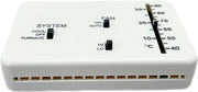 XZHJJF termostato RV frontal blanco mostrando modos y control, mejora el confort