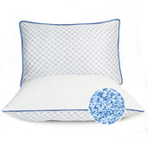 Yagamo almohada queen frontal mostrando acabado y tamaño, soporte personalizable