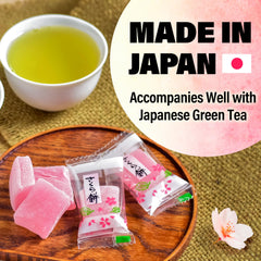YAMASAN KYOTO UJI gomita sakura en primer plano que destaca textura masticable