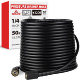 YAMATIC front view of 50FT hose showing fit and length benefit