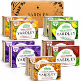 Yardley London pack frontal mostrando las diez barras y variedad de aromas