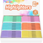 YEGEER pack frontal mostrando 108 resaltadores para ahorro y organización
