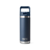 YETI Rambler 18 oz navy front view showing sleek design and durable finish