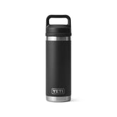 YETI Rambler 18 oz front view showing sleek black finish and durable build