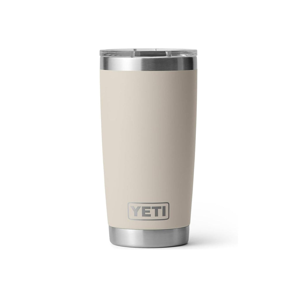 YETI Rambler 20 oz frente en Cape Taupe mostrando diseño y durabilidad