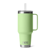 YETI Rambler front view in Key Lime showing durable insulated cup benefit