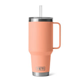 YETI Rambler front view showing Lowcountry Peach finish and capacity benefit