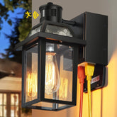 Yisuro front view porch light with outlet showing elegant waterproof fixture benefit