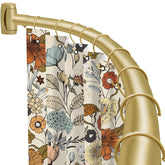 YNL gold curved rod front view showing elegant finish and extra space