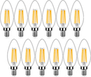 Yochoice paquete frontal de 12 bombillas E12 mostrando ahorro energético