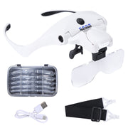 YOCTOSUN vista frontal del visor con lentes y luces para trabajo preciso