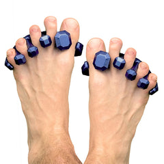 YogaToes Gems frontal del empaque mostrando color metallic blue y beneficio confort