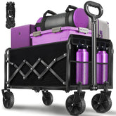 Yollber folded wagon front view showing compact storage benefit