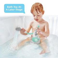 Yookidoo texture and grip detail emphasizing ergonomic handle for one-handed safety benefit