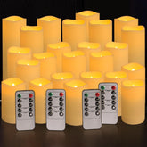 YOROXRG front view of 24-piece set showing all candle sizes and remotes for easy selection