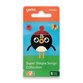 Yoto tarjetas Super Simple Songs en blister mostrando paquete y beneficio educativo
