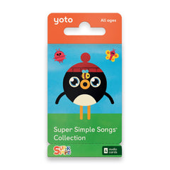 Yoto tarjetas Super Simple Songs en blister mostrando paquete y beneficio educativo