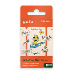 YOTO tarjeta frontal del paquete mostrando diseño y facilidad de uso