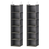 YOUDENOVA front view of two grey hanging organizers showing compact storage benefit