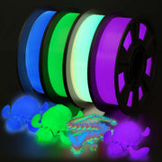 YOUSU front packaging showing four glow filament spools and benefits