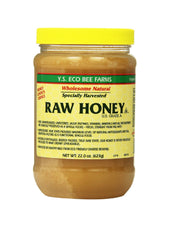 Y.S. Eco Bee Farms frasco delantero mostrando etiqueta clara y ahorro por pack