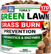 YUMA'S envase frontal mostrando 170 chucherías para césped más verde y cuidado