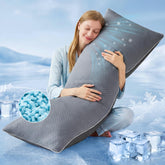 YZ HOME front view of full 20x54 body pillow showing shape and cover for all-night support
