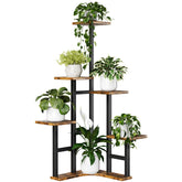 Yzosvki front view corner plant stand showing six-tier display and space saving