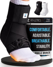 Z ATHLETICS front view showing brace packaging and clear product benefit