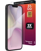 ZAGG protector Glass+ frontal con empaquetado y beneficio de protección