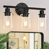 Zarbitta front view showing three-light vanity and polished modern appeal