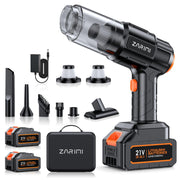 ZARIMI front view handheld vacuum showing compact design and easy storage