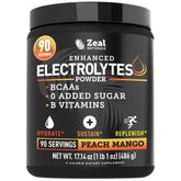 Zeal Naturals front packaging showing Peach Mango benefit of clear ingredient list