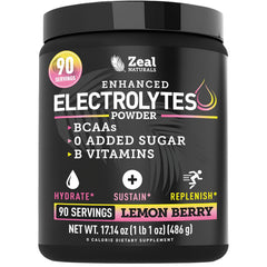 Zeal Naturals vista frontal del envase Lemon Berry con información clara