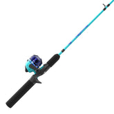 Zebco Splash Jr. front view showing bright blue rod and reel, encouraging confidence